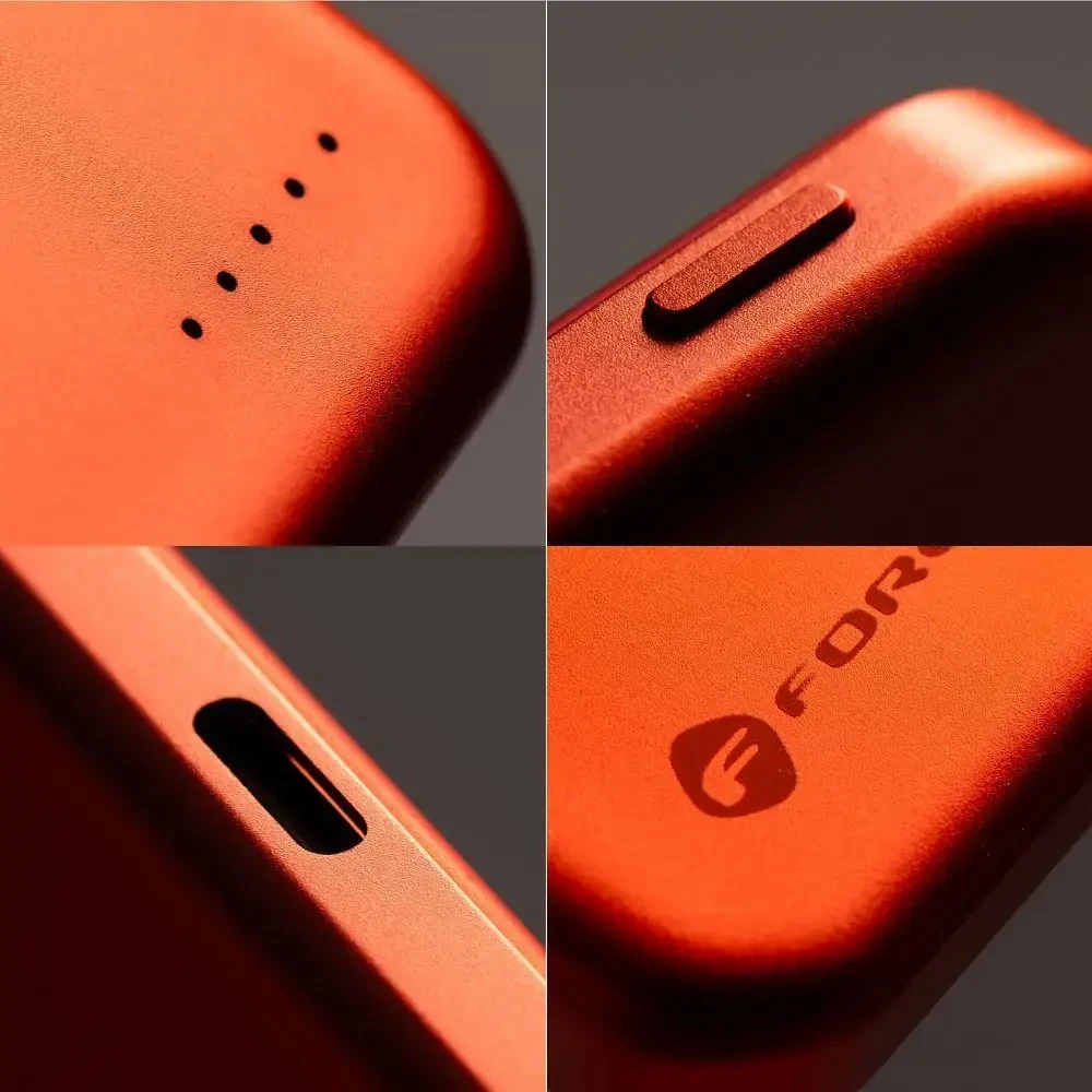 Powerbank compatible with MagSafe Forcell F-Energy Slim F5K9 QC4.0 PD3.0 15W 5000 mAh oranžinis