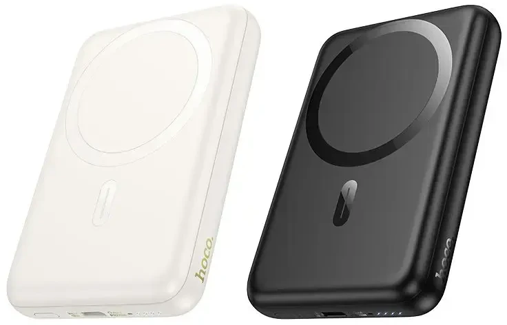 Powerbank compatible with MagSafe Hoco 10000 mAh QC PD 2A 20W J141 milky baltas
