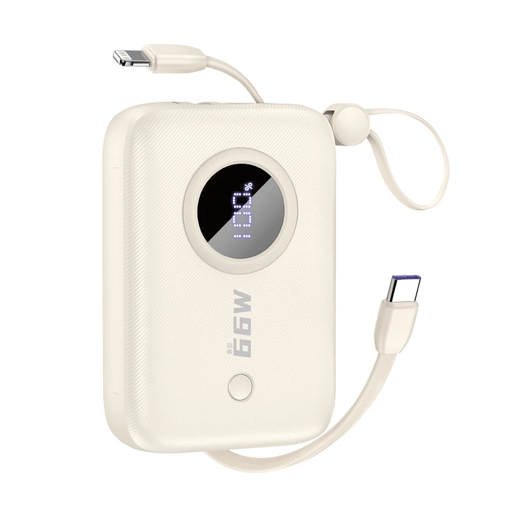 Dudao K14 10000mAh power bank su USB-C / Lightning kabeliais - gelsvas