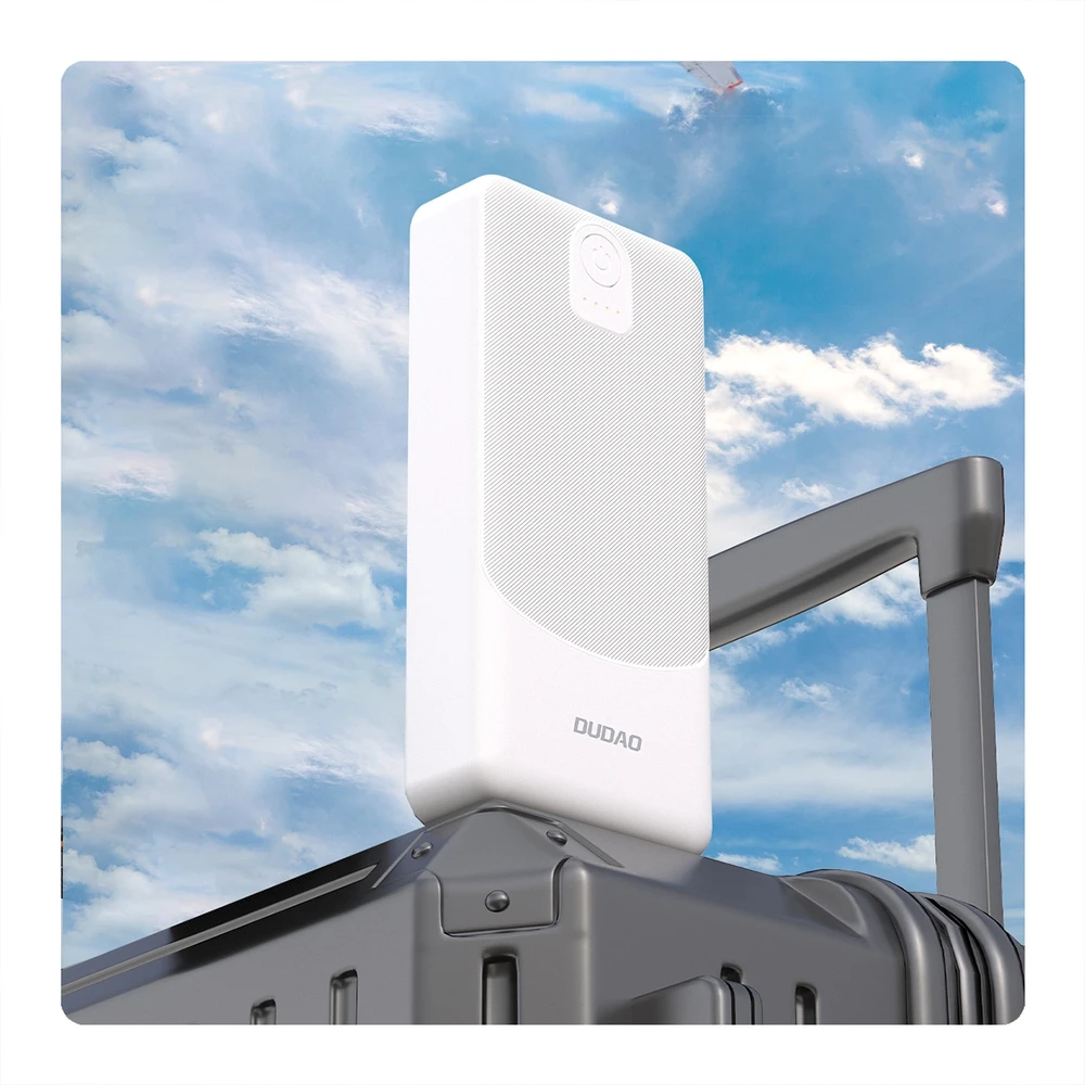 Powerbank Dudao K10Pro 2.4A 20000mAh 2 x USB-A - baltos spalvos