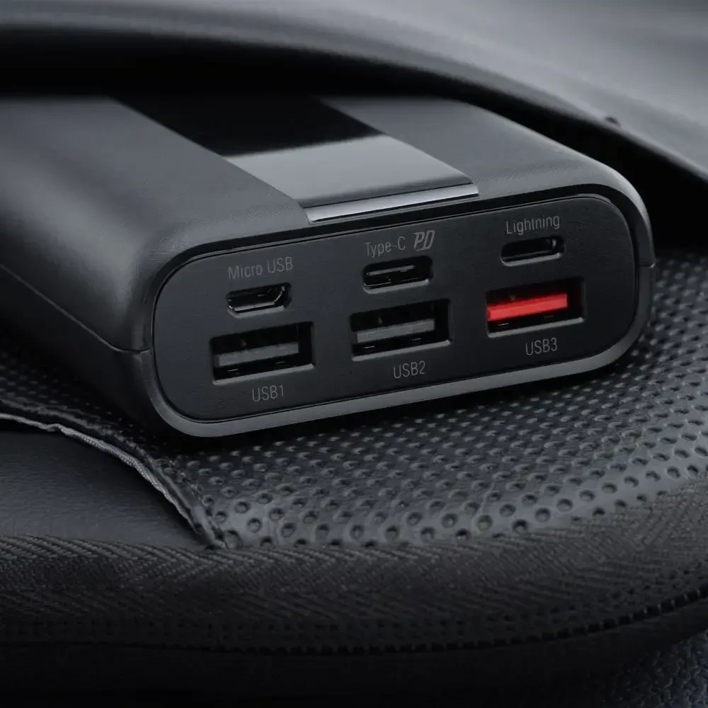 Nešiojamoji baterija Forcell F-Energy Energo P20K2 QC3.0 PD 3A 22,5W 20000 mAh juoda