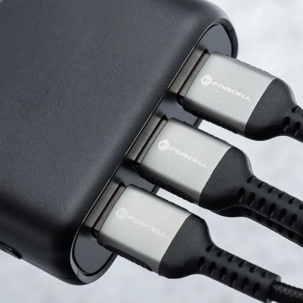 Nešiojamoji baterija Forcell F-Energy Energo P20K2 QC3.0 PD 3A 22,5W 20000 mAh juoda