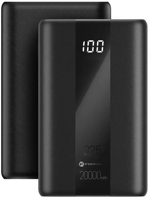 Nešiojamoji baterija Forcell F-Energy Energo P20K2 QC3.0 PD 3A 22,5W 20000 mAh juoda