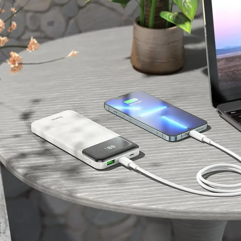 Išorinė baterija Hoco 10000 mAh QC3.0 PD 3A 20W J102 balta