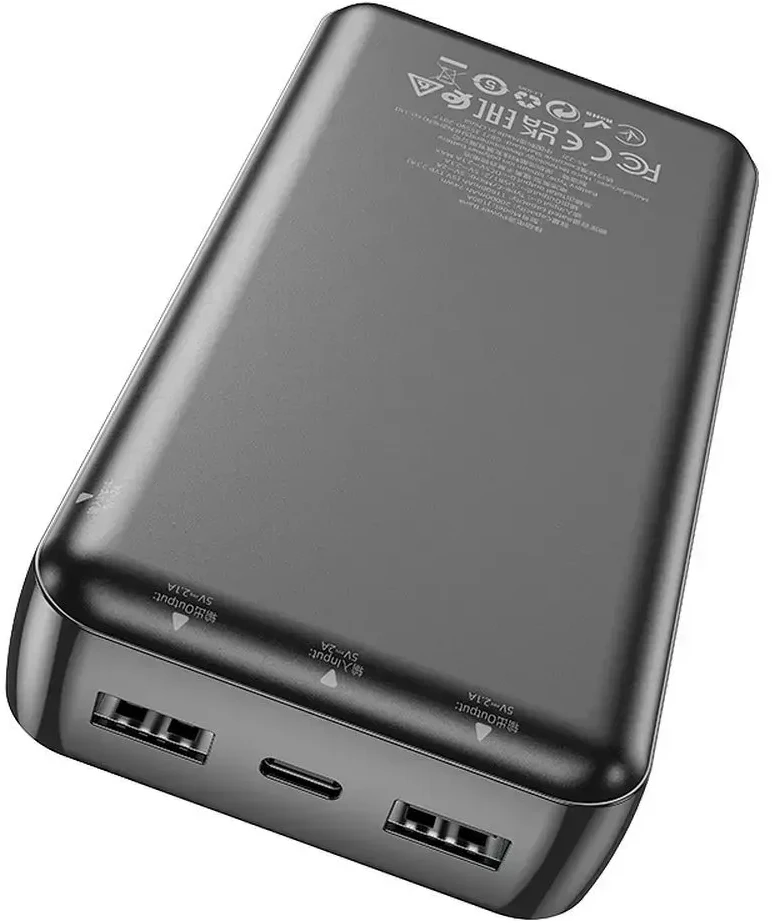 Išorinė baterija Power Bank Hoco J100A 2xUSB-A 20000mAh juodas