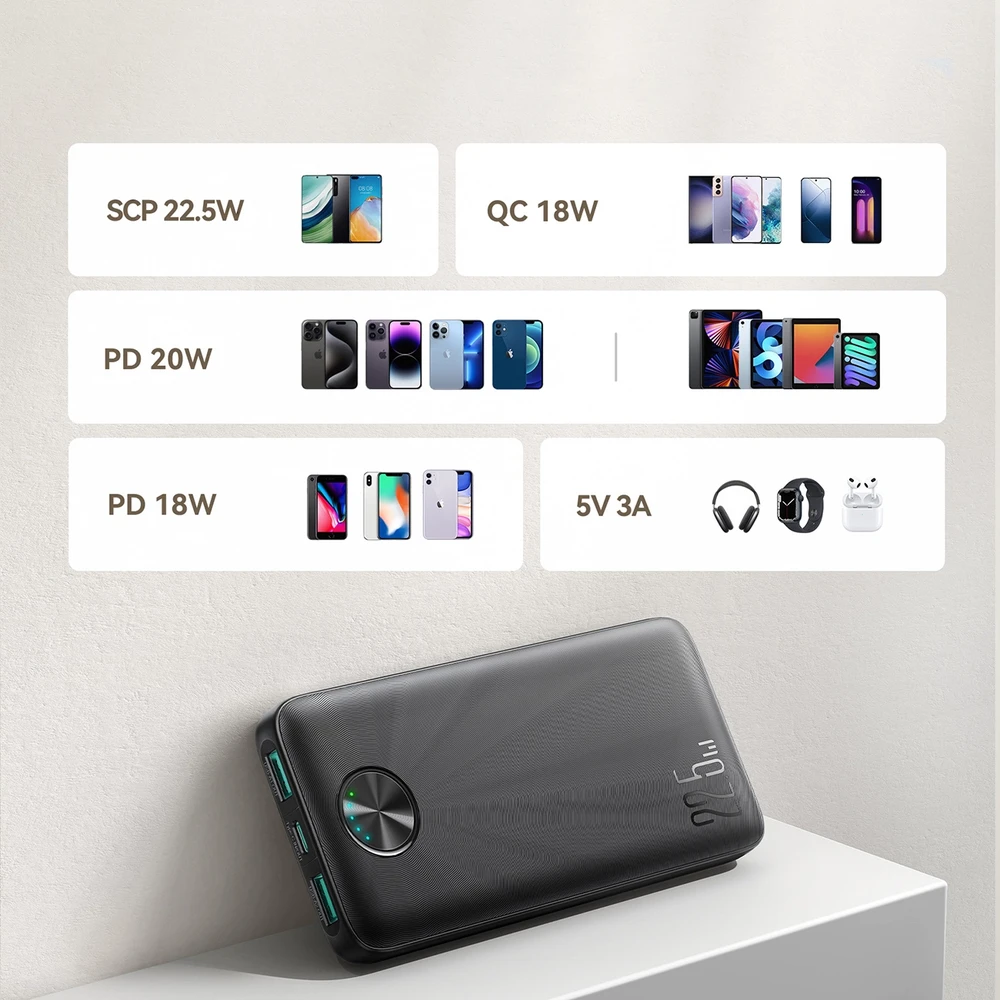 Išorinė baterija Power Bank Joyroom JR-PBF15 22.5W 10000mAh juoda