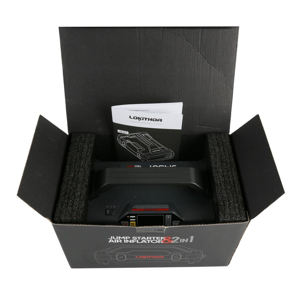 Gens Ace & Tattu Powerbank / Jump Starteris Lokithor JA301 20000mAh, 2000A su kompresoriumi 10-150 PSI