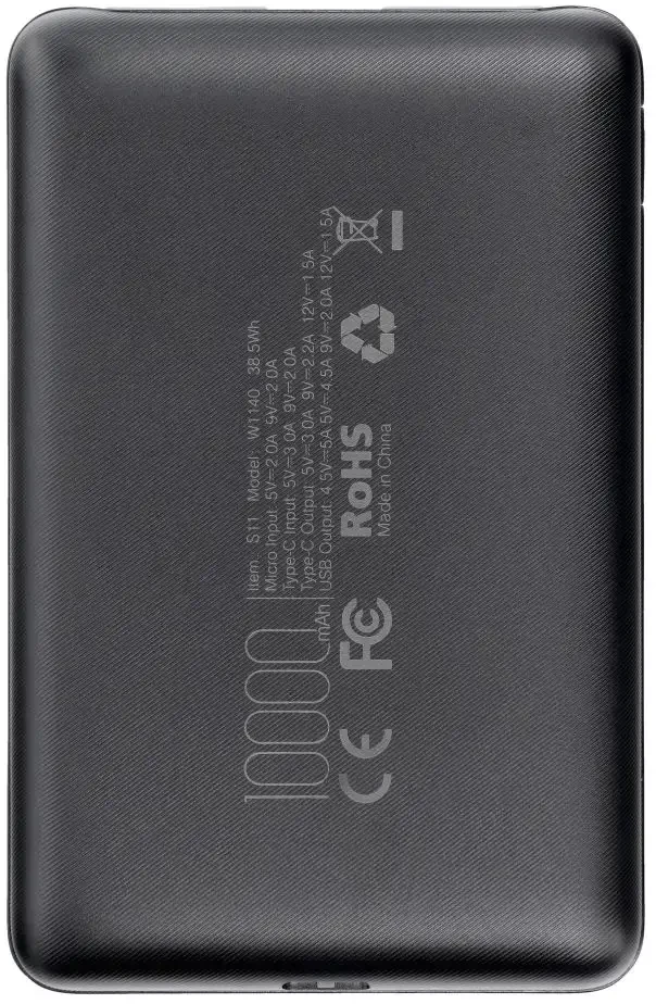 Išorinė baterija POWER BANK VEGER S11 10000mAh (Type-C; MicroUSB; 22.5W) juoda
