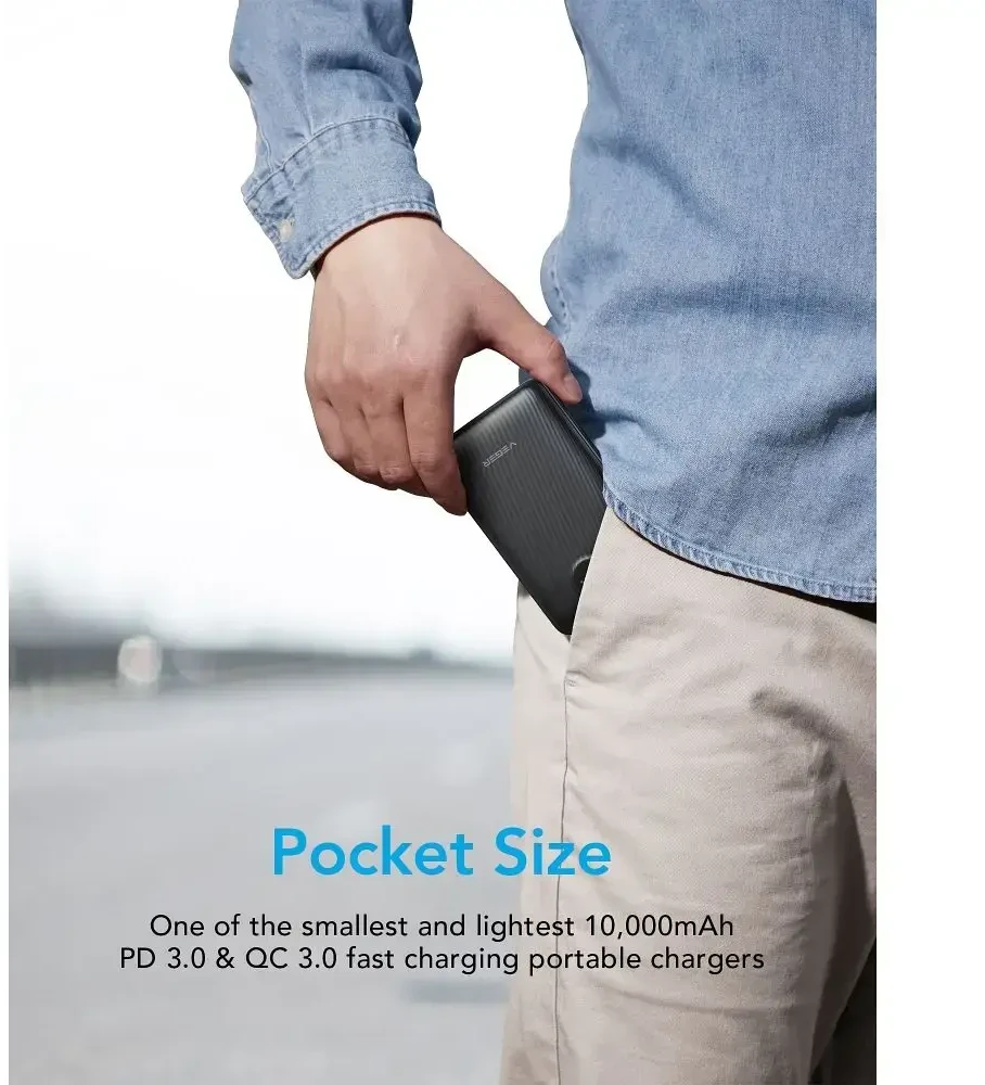 Išorinė baterija POWER BANK VEGER S11 10000mAh (Type-C; MicroUSB; 22.5W) juoda
