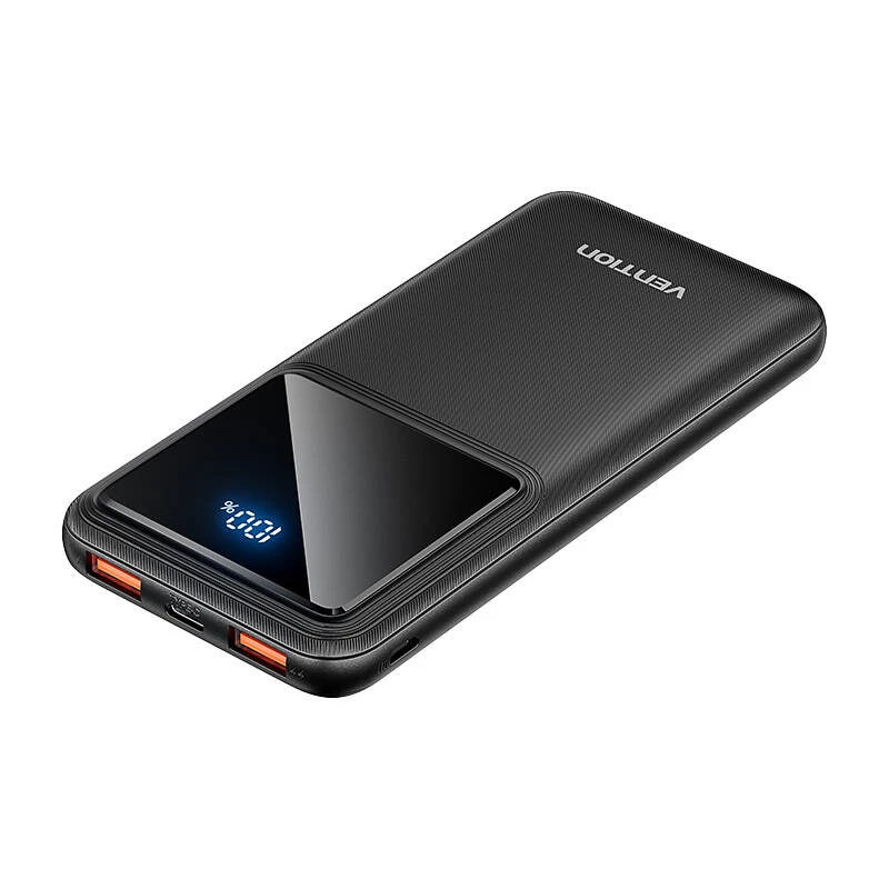 Vention Powerbank, ventiliacija, FHKB0, 10000 mAh, mikro USB, USB-C, 2xUSB-A, 22.5 W (juoda)