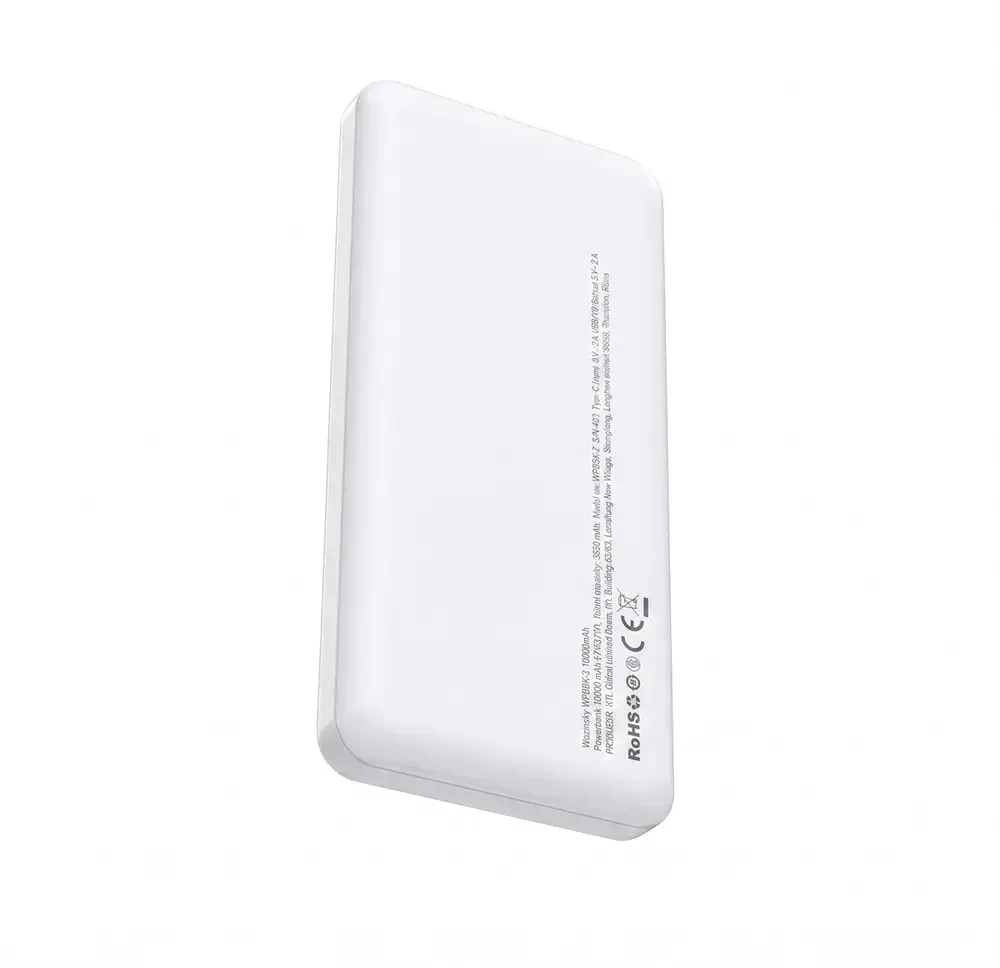 Wozinsky Wpower WPBBK-3 10000 mAh 10W 2x USB-A 2A Powerbank - baltas
