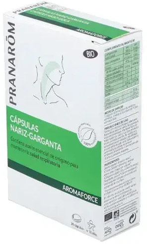 Pranarôm Aromaforce Nosis ir gerklė 30 kapsulių