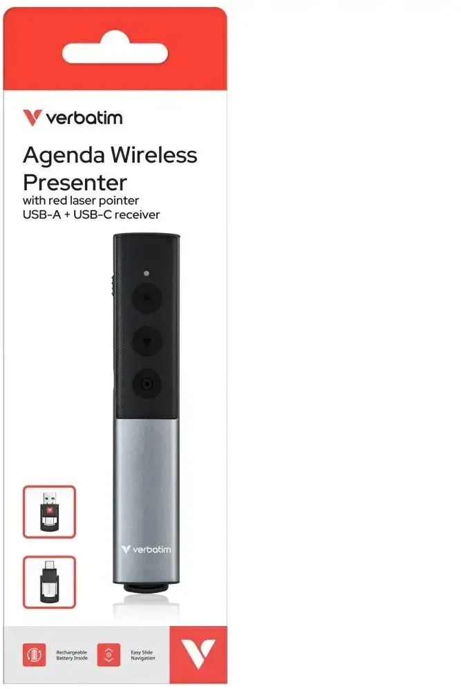 Verbatim Agenda Wireless Presenter with Raudona lazerinis Pointer