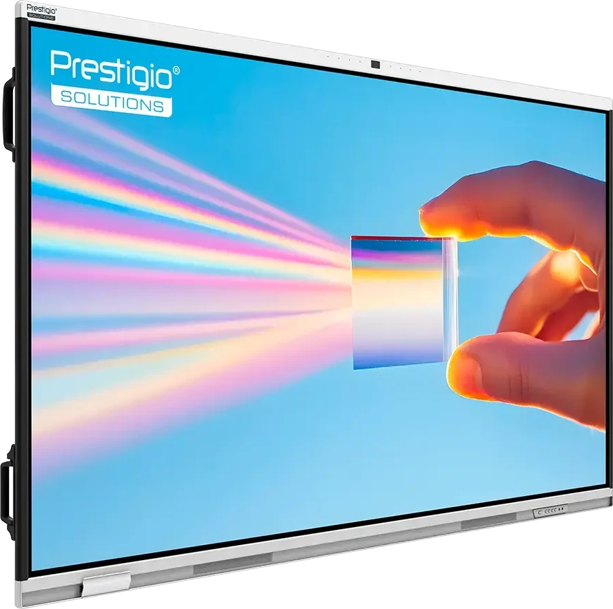 „PRESTIGIO SOLUTIONS“ daugiafunkcis monitorius su 65 colių prizme, „Android 14“, „Google EDLA“, dirbtinio intelekto kamera, 8/128 GB, 50 TB