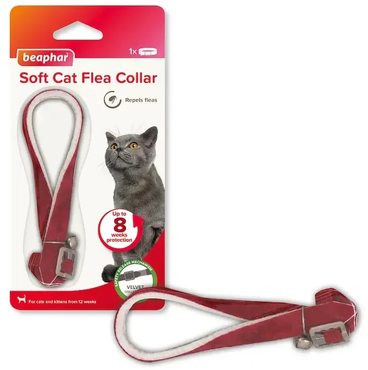 Pretblusu kaklasiksna kaķiem - Beaphar Soft Collars Cats Velvet