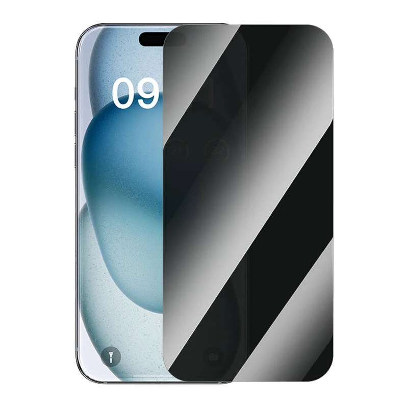 Privacy Tempered Glass Baseus Superior skirtas iPhone 15 + 2x valymo rinkiniui ir EasyStick - skaidrus