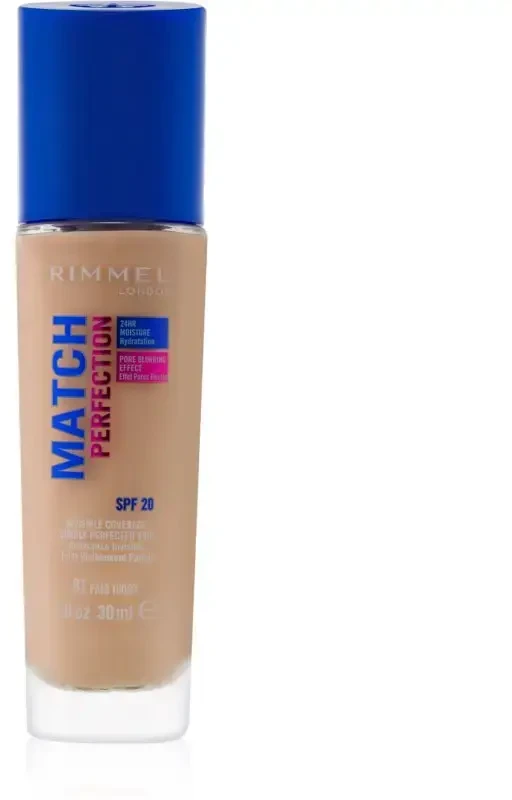 Rimmel London Match Perfection 24HR SPF20 Foundation 081 Fair Ivory, 30 ml