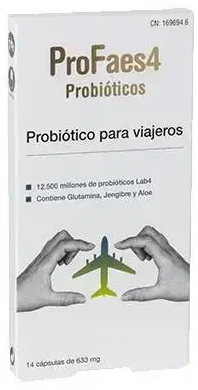 Profaes4 Probiotic For Travelers probiotikai keliaujantiems 14 kapsulės Of 633mg