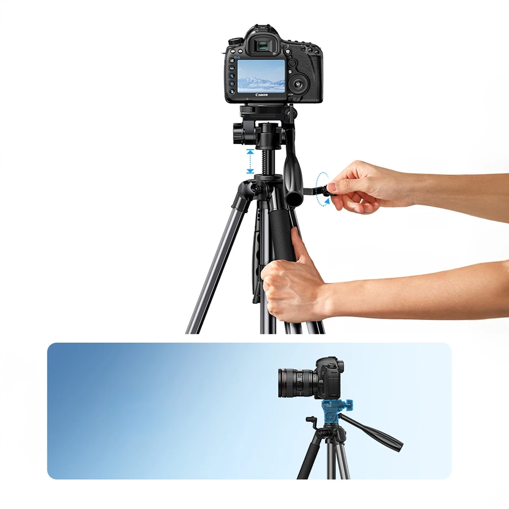 Professional Ugreen LP661 tripod for and cameras - juodos spalvos and pilkos spalvos