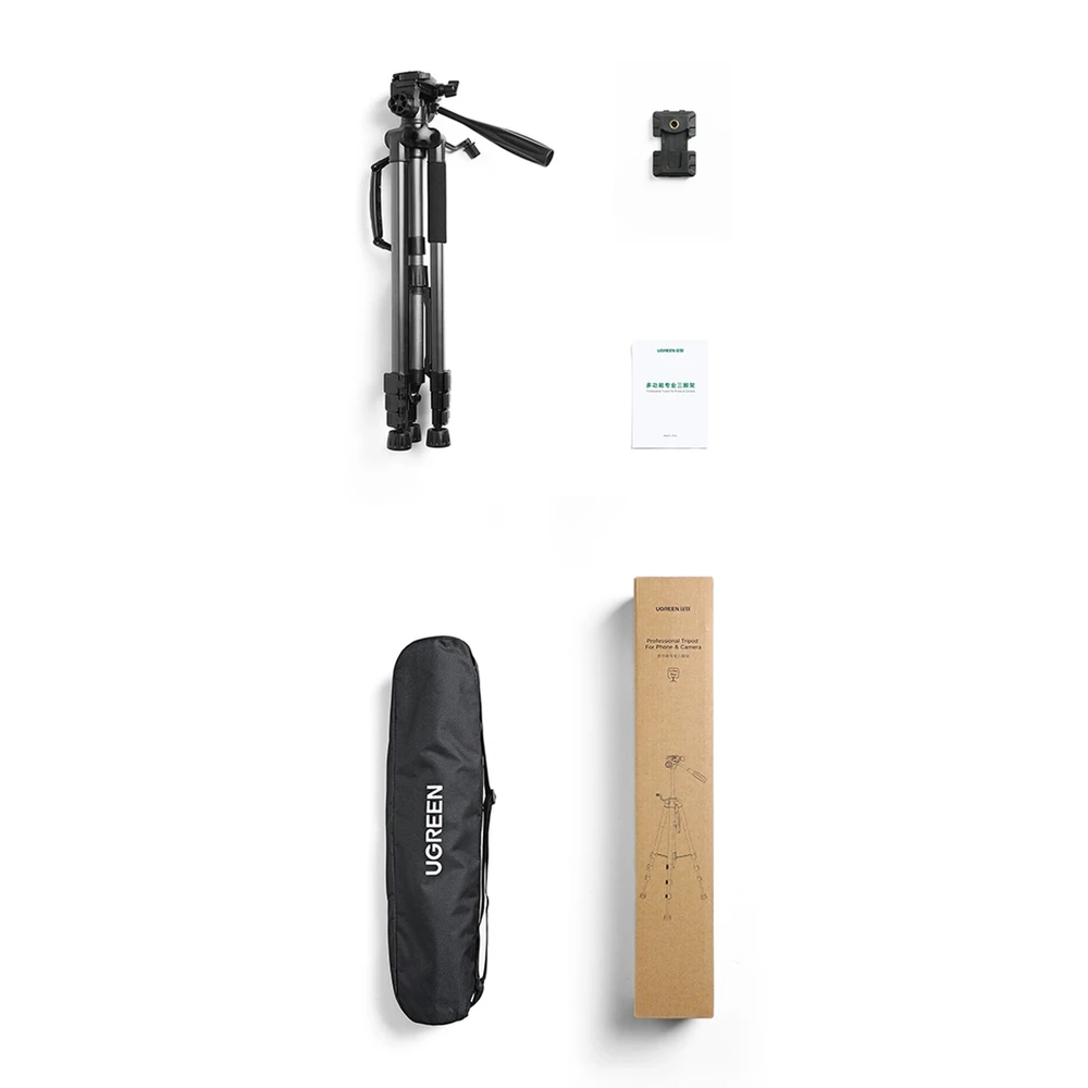 Professional Ugreen LP661 tripod for and cameras - juodos spalvos and pilkos spalvos