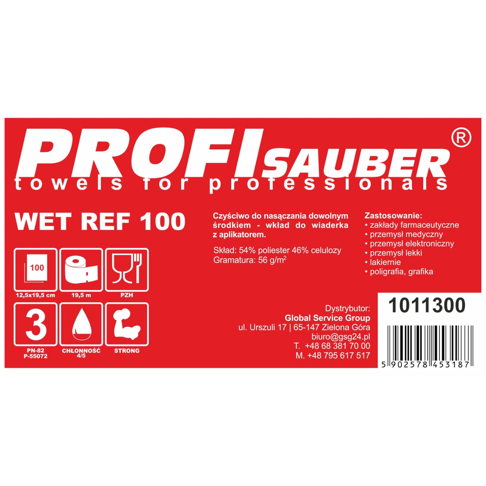 profi sauber POWER ProfiSauber WET REF 100 mirkymo šluostės - INSERT