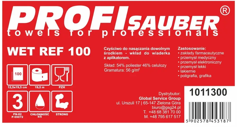 profi sauber POWER ProfiSauber WET REF 100 mirkymo šluostės - INSERT