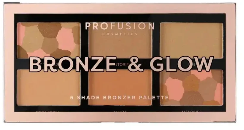 Profusion Cosmetics Profusion 6 Shade Bronzer Palette Bronze & Glow, 15.6 g