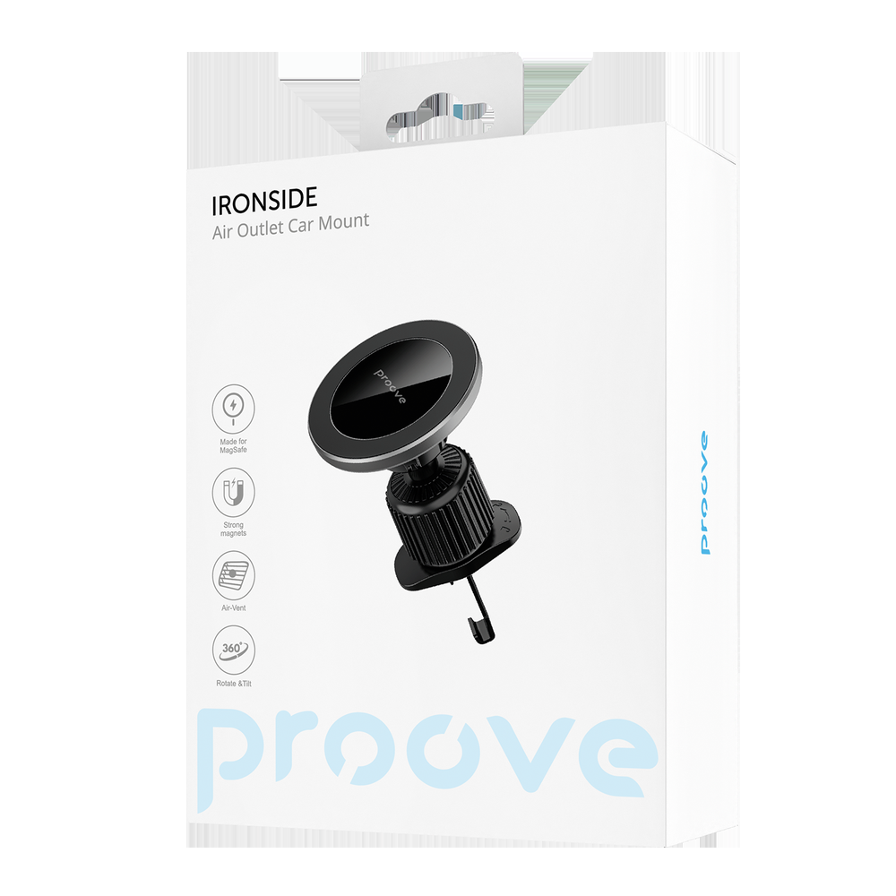 Proove Car Holder IronSide Air Outlet Car Mount juodos spalvos