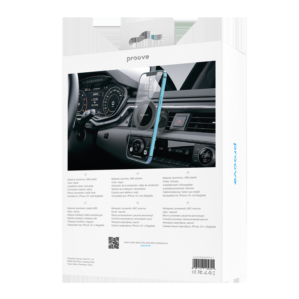 Proove Car Holder IronSide Air Outlet Car Mount juodos spalvos