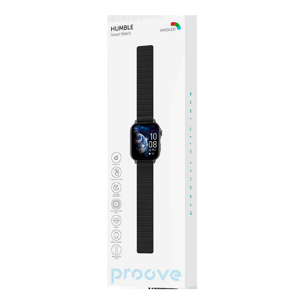 Proove išmanusis laikrodis Humble juodos spalvos
