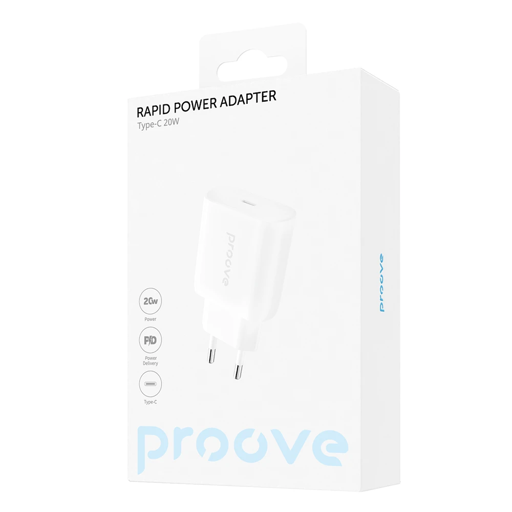 Proove laidinis įkroviklis Rapid 20W baltos spalvos