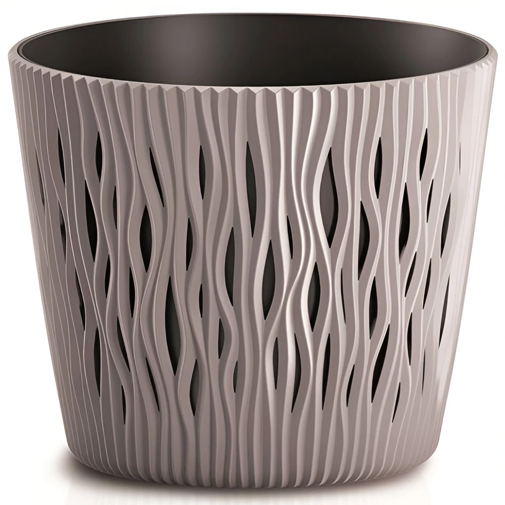 Prosperplast Gėlių vazonas Sandy Round 22x26cm, rudos spalvos