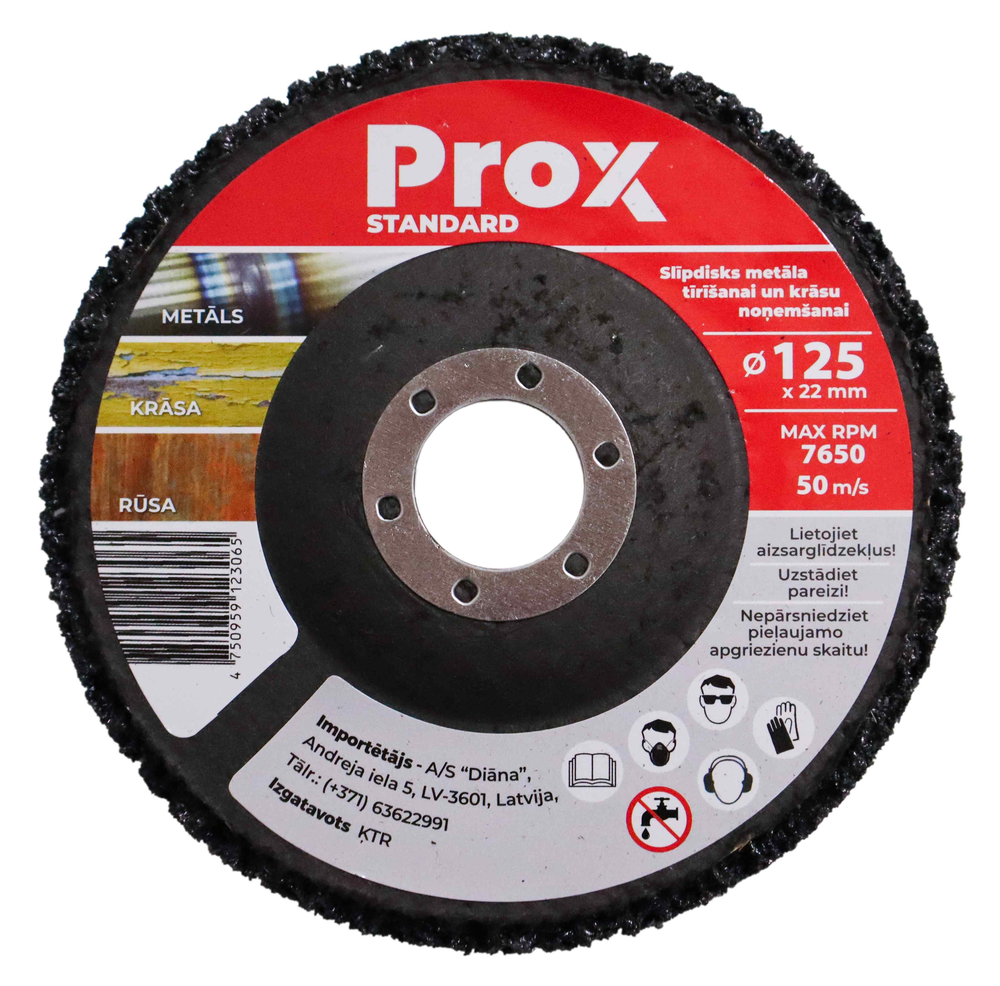 Grąžtas "Prox Standard" 125x22 mm šlifavimo diskas šlifavimui ir dažų šalinimui