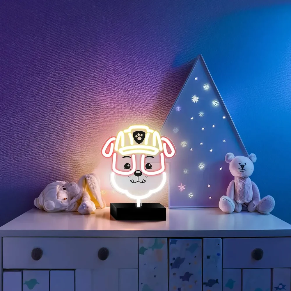 Plastrol Psi Patrol Neoninis LED šviestuvas su stovu Paw Patrol – Rubble OW-120446