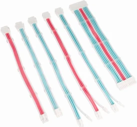 Mėlyna Kolink Core Adept Braided Cable Extension Kit - Brilliant Baltas/Neon Mėlyna/Pure Rožinė