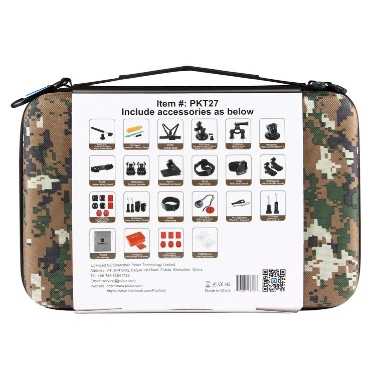 53 priedai veiksmo kameroms Puluz Combo Kit PKT27