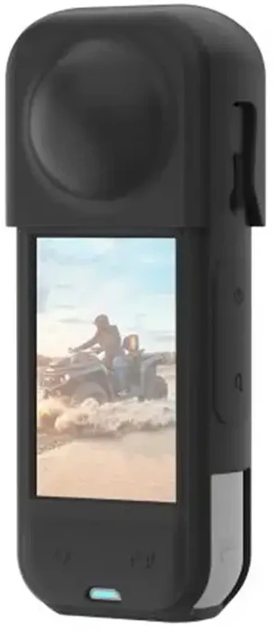 PULUZ silikoninis apsauginis dėklas su objektyvo dangteliu, skirtas „Insta360 X5“ (juodas)