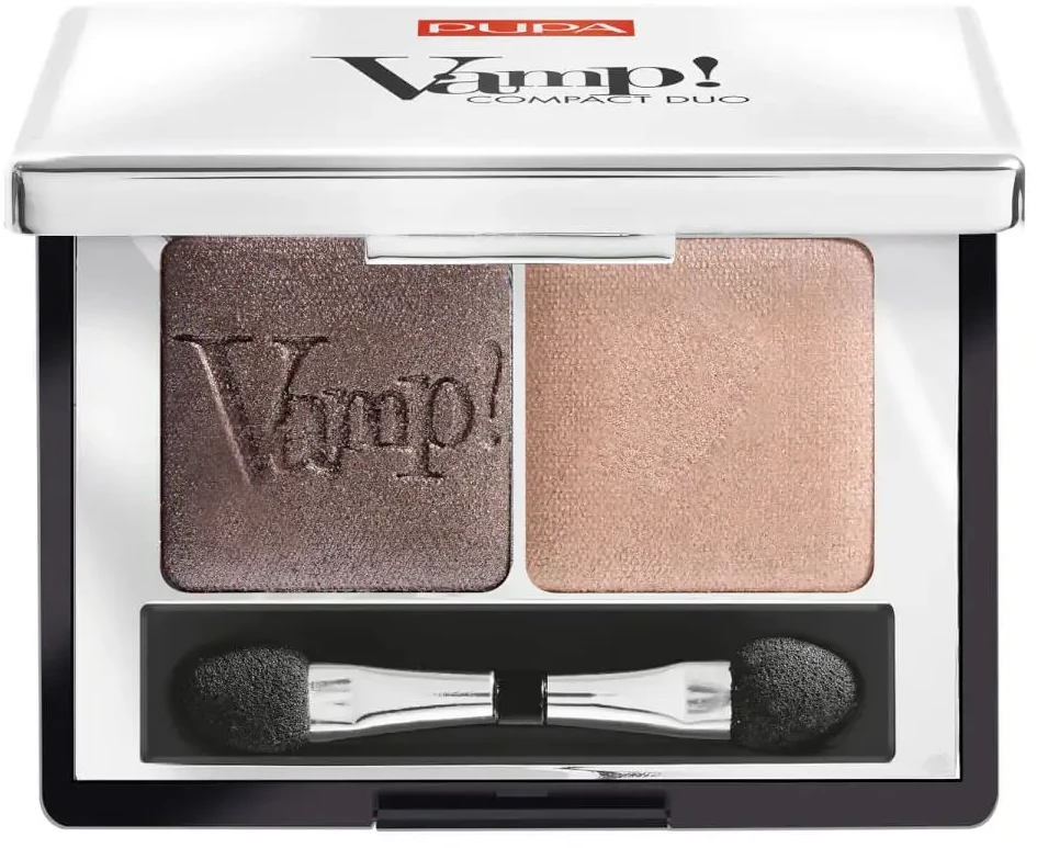 Pupa Milano Pupa Vamp! Compact Duo Eyeshadow akių šešėliai, atspalvis: 004 Amber Bronze, 2.2 g