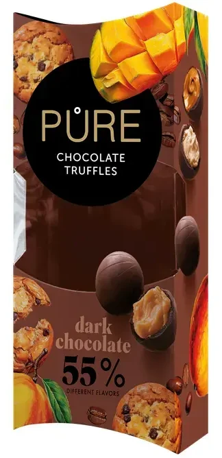 Pure Chocolate Juodojo šokolado PURE triufelių rinkinys, 108 g