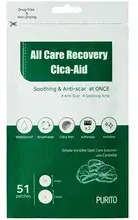 PURITO All Care Recovery Cica-Aid pleistrai nuo spuogų ir aknės, 51 vnt.