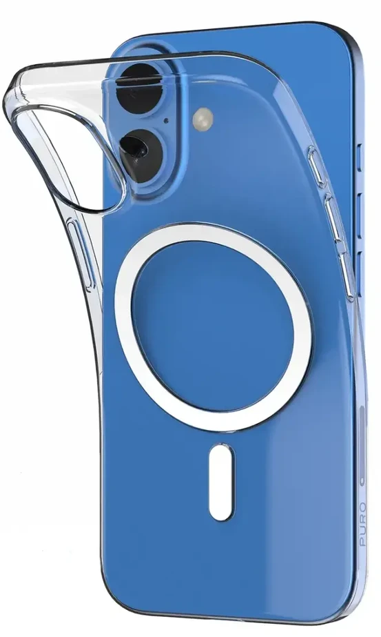 Puro 03 Mag MagSafe Silikoninis dėklas for iPhone 16 – Transparent