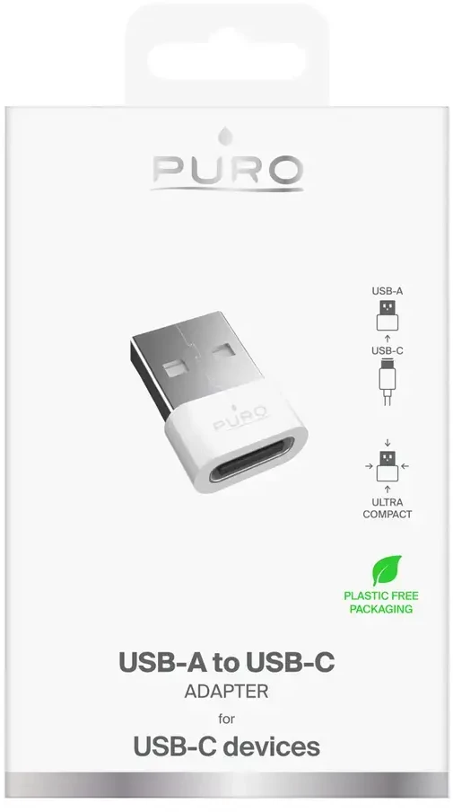 Puro USB-C - USB-A adapteris - Baltas