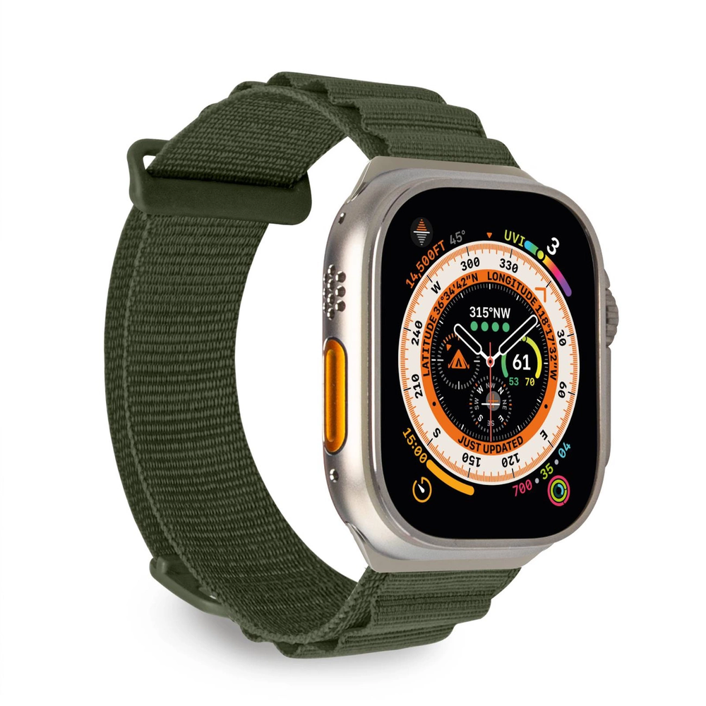 Puro 'EXTREME' polyester apyrankė Apple Watch 42-44-45-49mm, žalios spalvos
