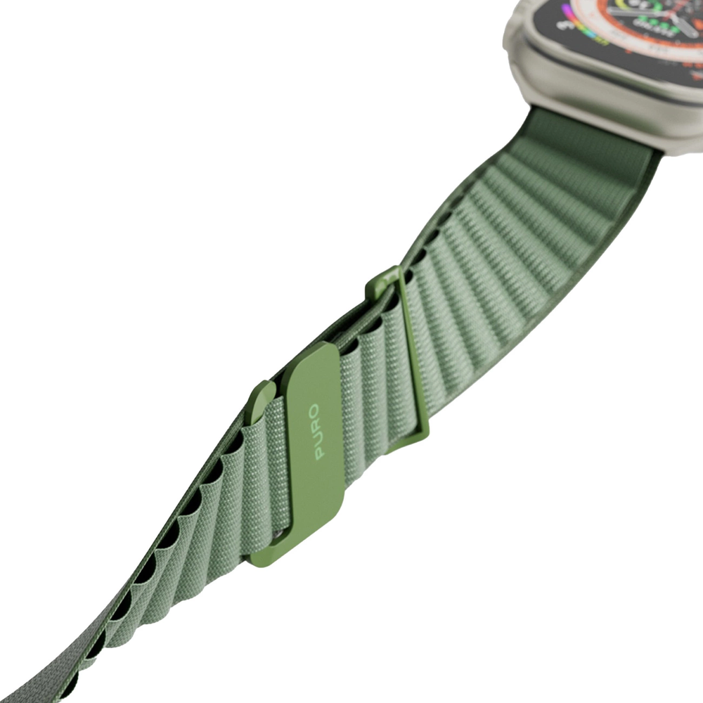 Puro 'EXTREME' polyester apyrankė Apple Watch 42-44-45-49mm, žalios spalvos
