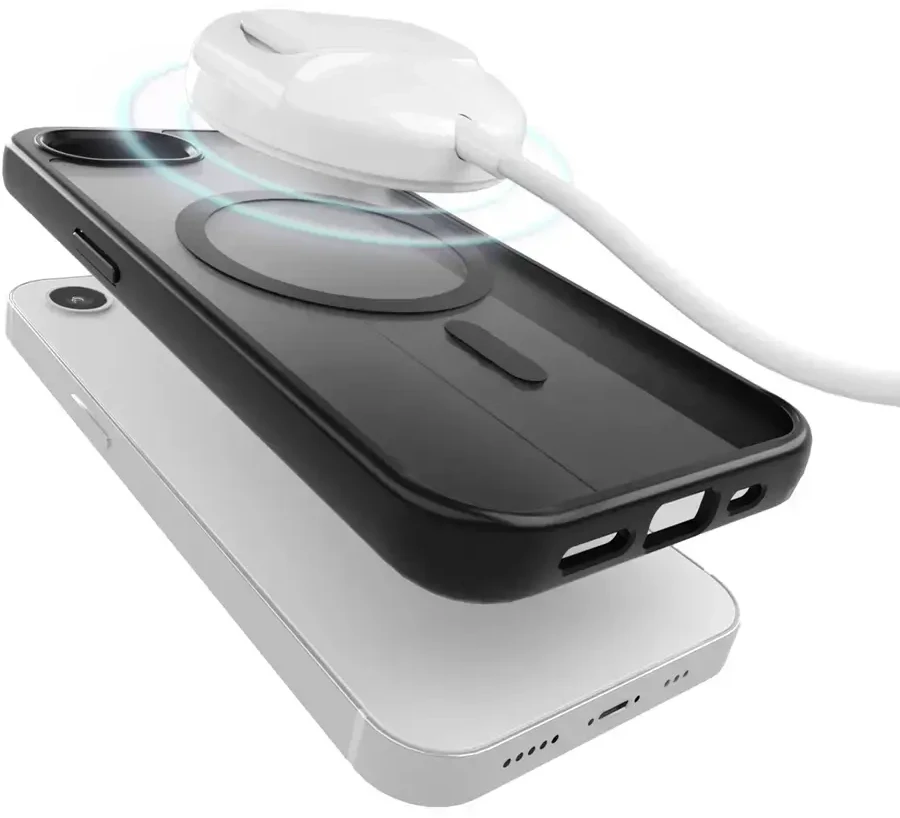 Puro in TPU "GRADIENT" su Magsafe and gradient effect Apple iPhone 16E, dėklas telefonui juodos spalvos