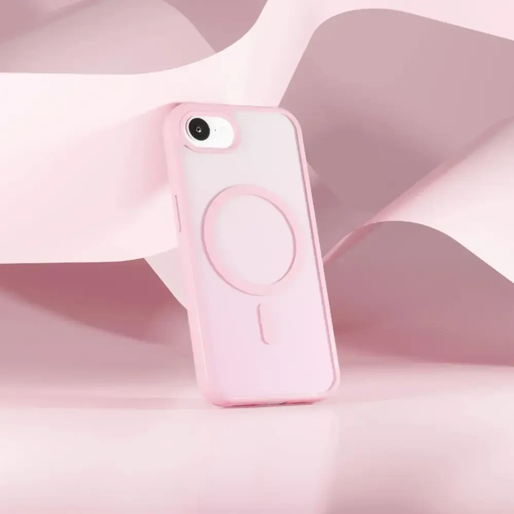 Puro in TPU "GRADIENT" su Magsafe and gradient effect Apple iPhone 16E, dėklas telefonui rožinės spalvos