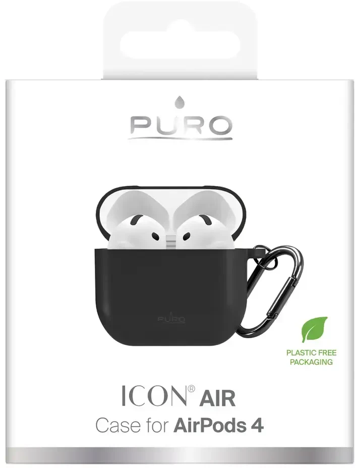Dėklas Puro Icon Case for AirPods 4 - Juodas