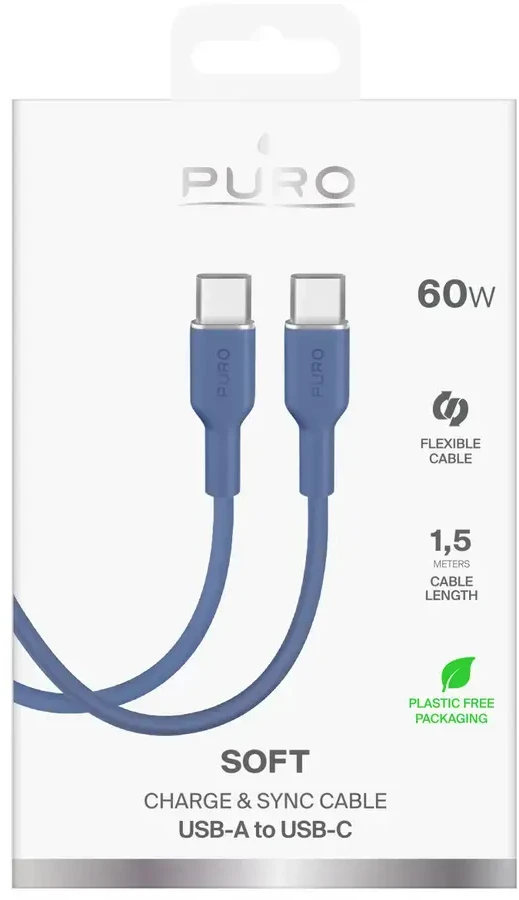 Puro ICON USB-C - USB-C Cable 1.5m - Mėlyna