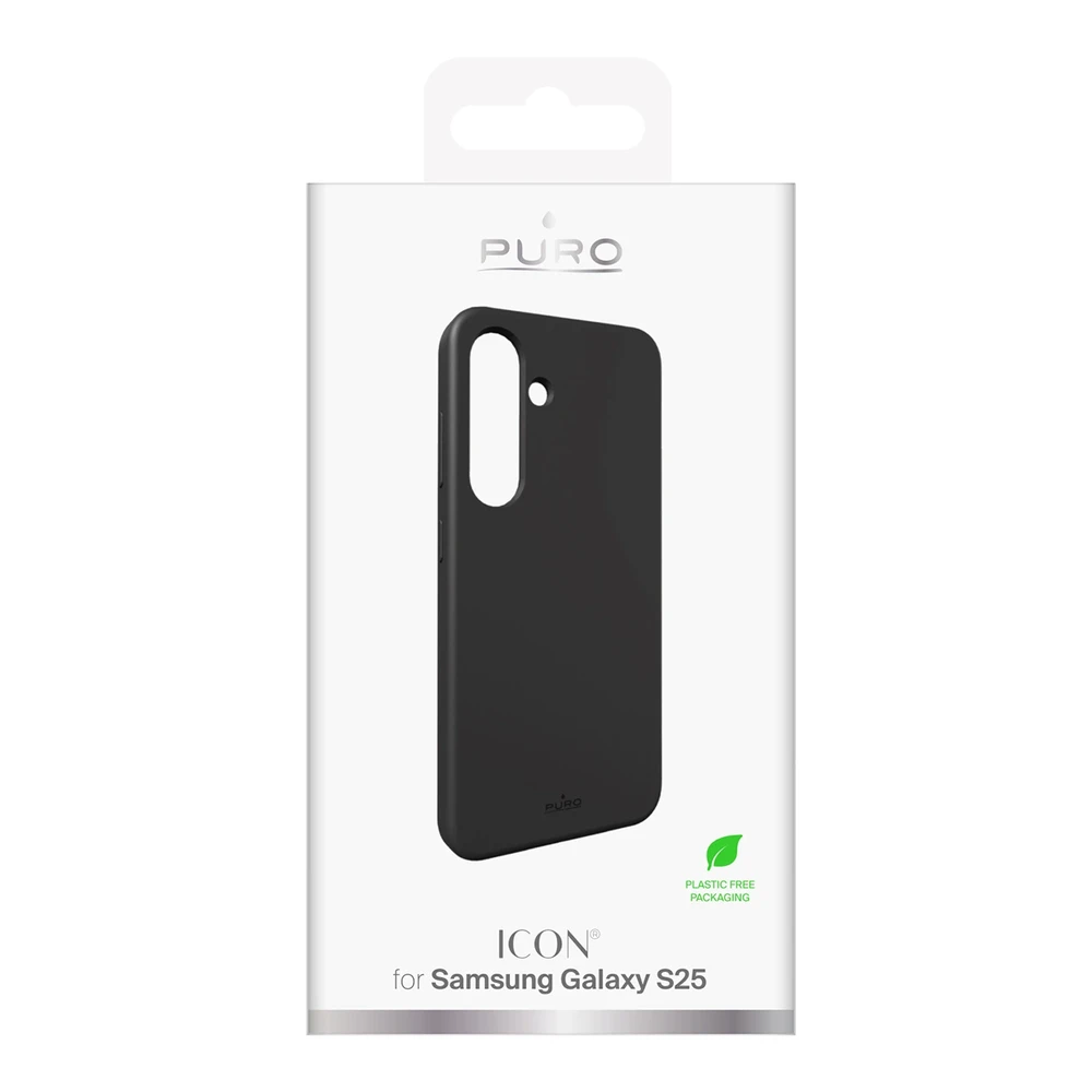 Puro Icon Silicone Samsung Galaxy S25 – dėklas telefonui juodos spalvos
