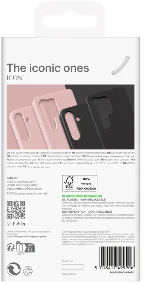 Puro Icon Silikoninis dėklas for Samsung Galaxy S25+ - Juodas